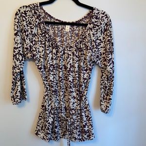 Purple floral pattern top